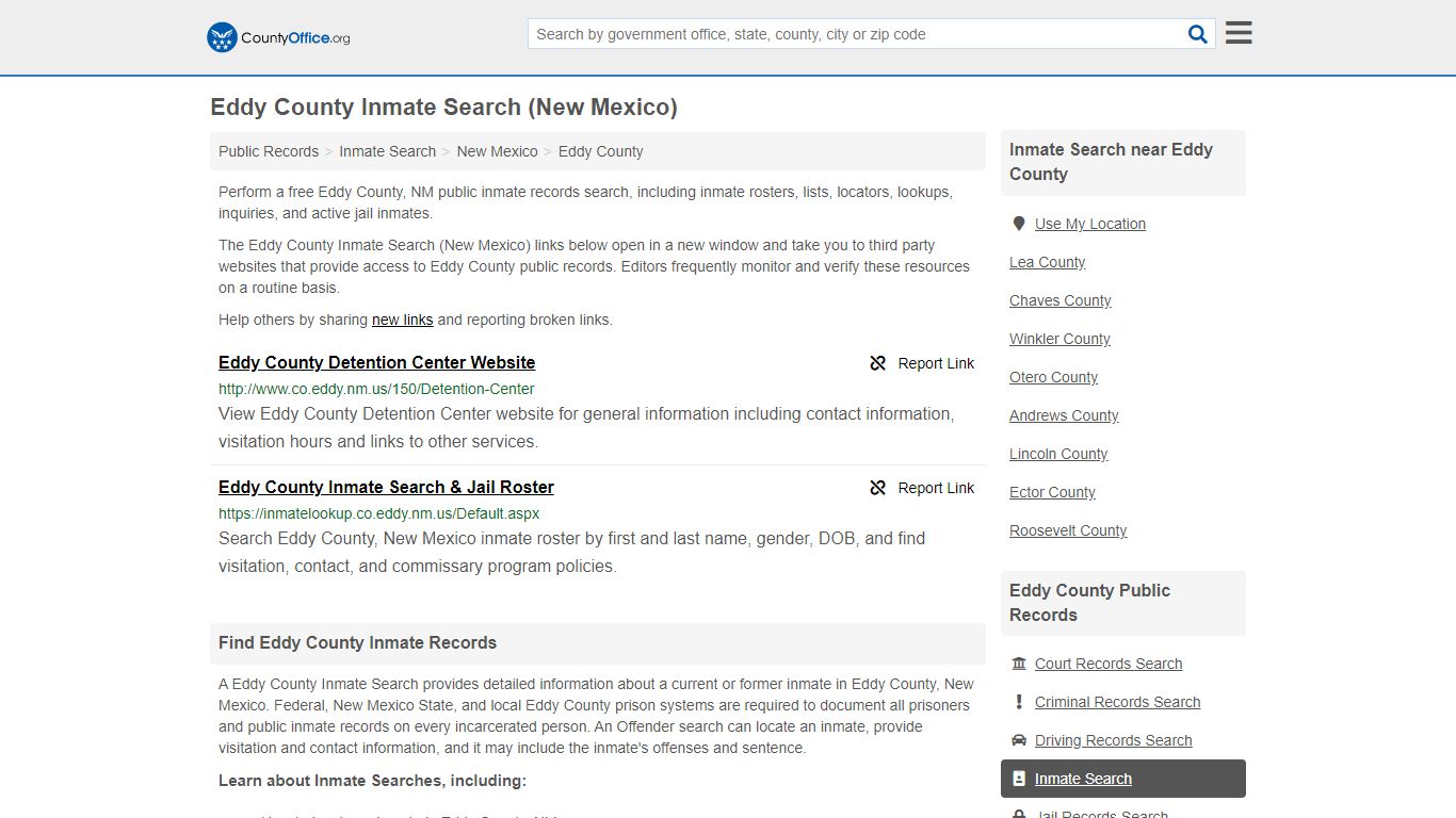Inmate Search - Eddy County, NM (Inmate Rosters & Locators)